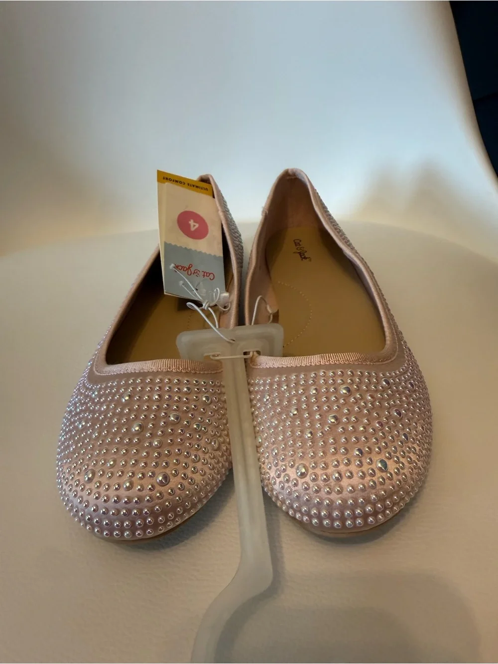 ☀️🌊 Cat & Jack Blush Pink Rhinestone Ballet Flats